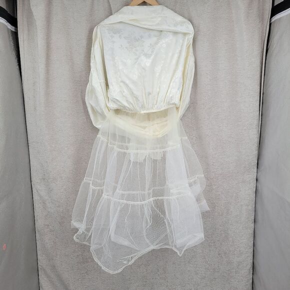 Scott McClintock Vintage 80s White Strapless Dress Lace Accents Wedding - Picture 12 of 16